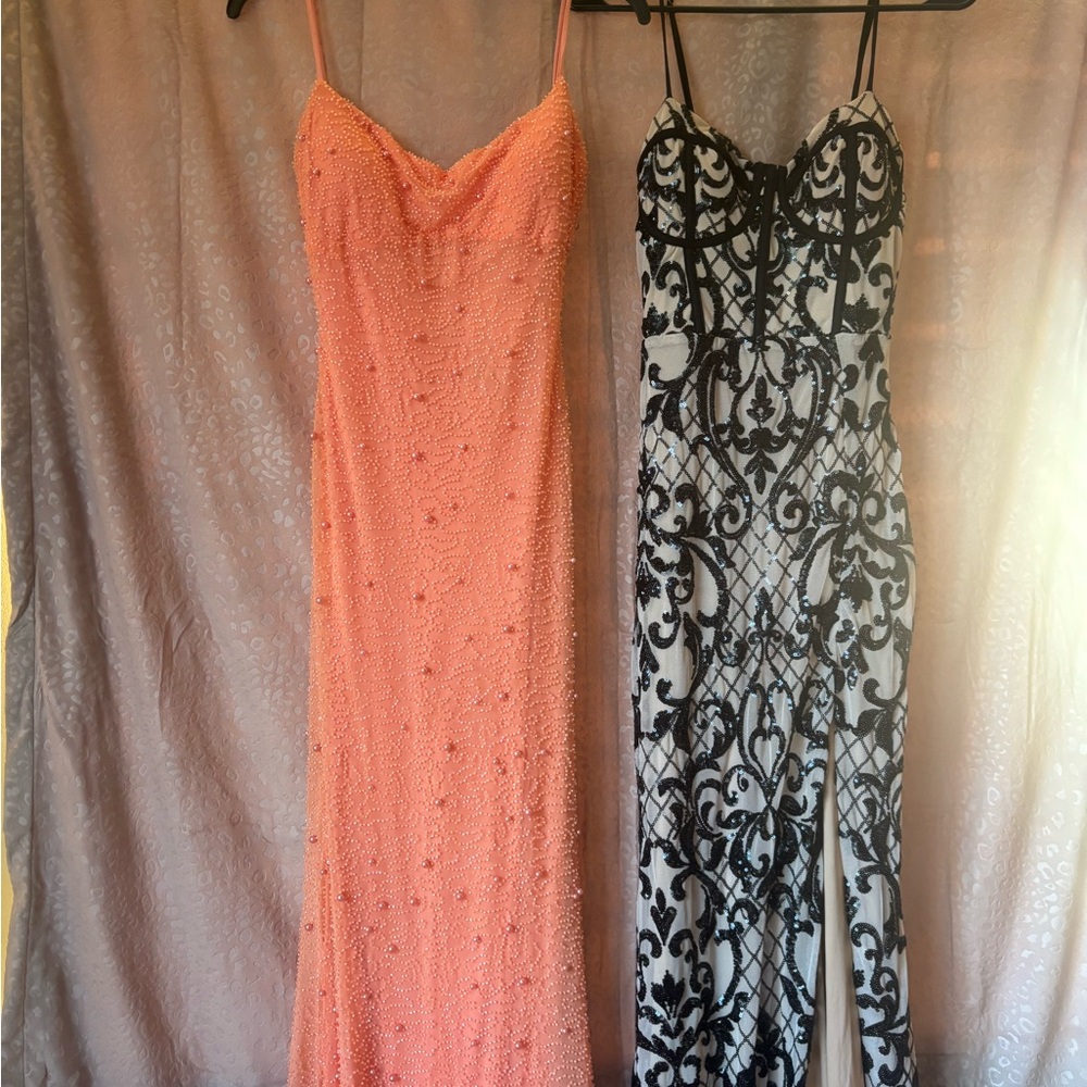 Windsor Peach Beaded Strapless Slip Dress